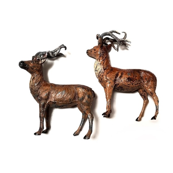 Vintage Cast Metal Reindeer Lead Antler Putz Germany - Picture 5 of 10